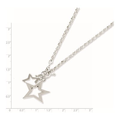 Sterling Silver Fancy Stars Necklace – view 4