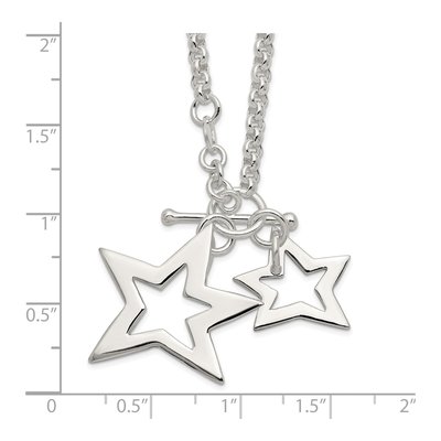 Sterling Silver Fancy Stars Necklace – view 5