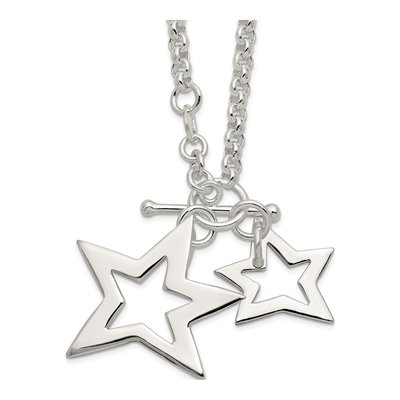 Sterling Silver Fancy Stars Necklace