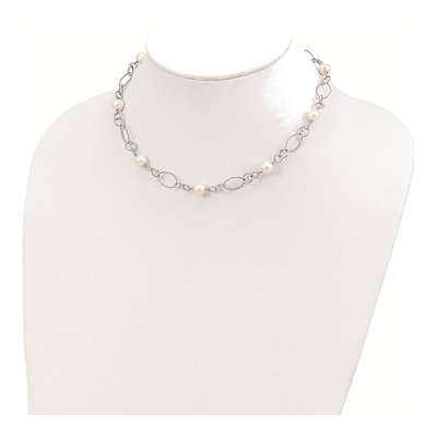 Sterling Silver Freshwater Cultured Pearl Necklace – view 4