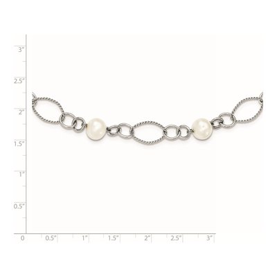 Sterling Silver Freshwater Cultured Pearl Necklace – view 5