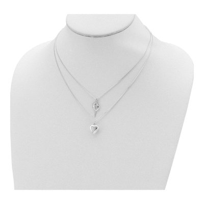 Sterling Silver Heart Key Pendant Necklace – view 4