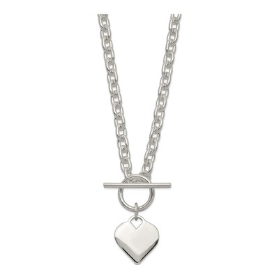 Sterling Silver Heart Toggle Pendant Necklace – view 3