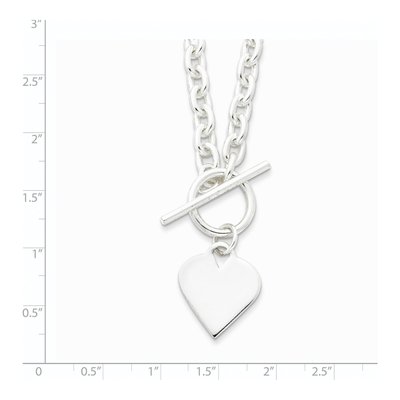 Sterling Silver Heart Toggle Pendant Necklace – view 4