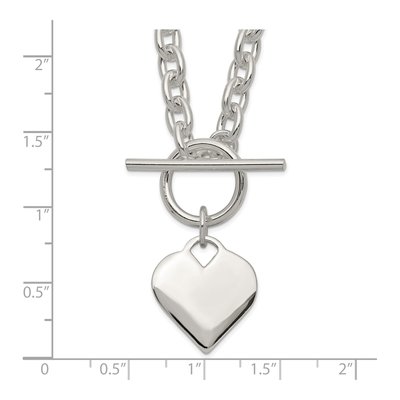 Sterling Silver Heart Toggle Pendant Necklace – view 5
