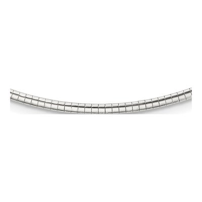 Sterling Silver 2mm Semi-Solid Cubetto Omega Chain