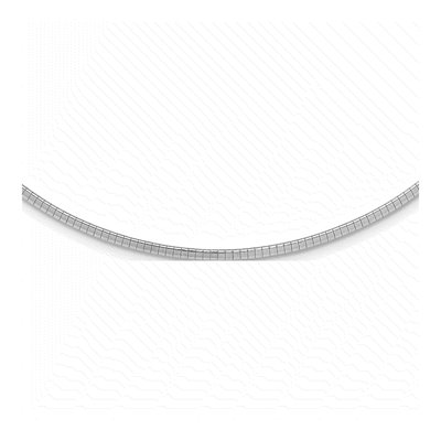Sterling Silver 2mm Semi-Solid Cubetto Omega Chain