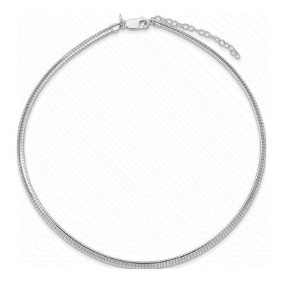 Sterling Silver 4mm Semi-Solid Cubetto Omega Chain – view 4