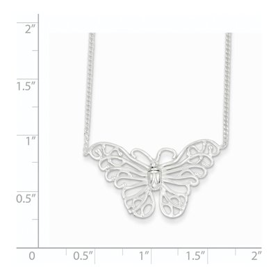 Sterling Silver Butterfly Pendant Necklace – view 4