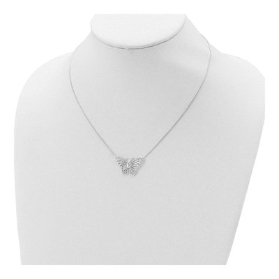 Sterling Silver Butterfly Pendant Necklace – view 5