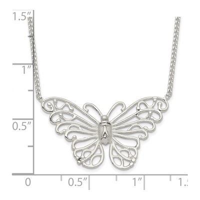 Sterling Silver Butterfly Pendant Necklace – view 6