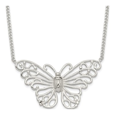 Sterling Silver Butterfly Pendant Necklace