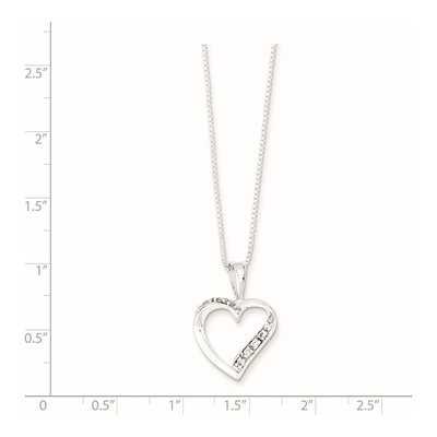Sterling Silver CZ Heart Pendant Necklace – view 4