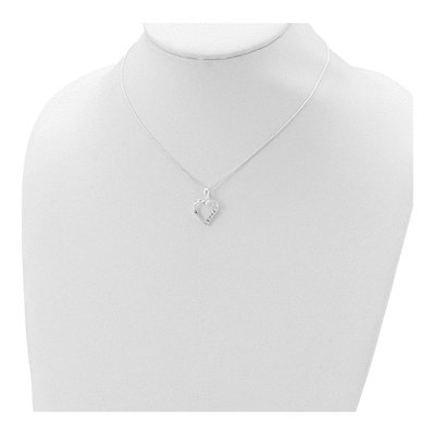 Sterling Silver CZ Heart Pendant Necklace – view 5