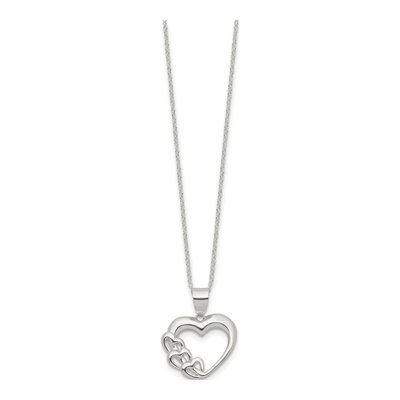 Sterling Silver Heart Pendant Necklace – view 3