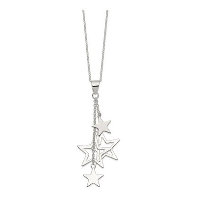 Sterling Silver Dangling Stars Pendant Necklace – view 3