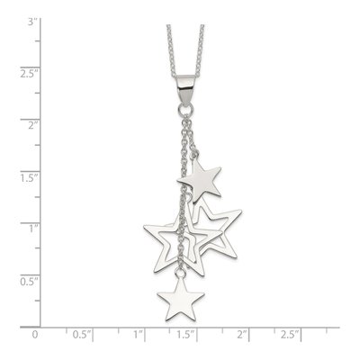 Sterling Silver Dangling Stars Pendant Necklace – view 4