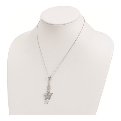 Sterling Silver Dangling Stars Pendant Necklace – view 5