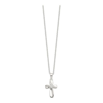 Sterling Silver Cross Pendant Necklace – view 3