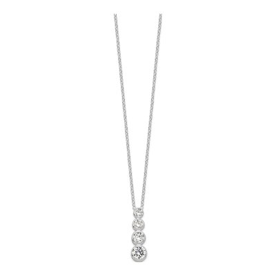 Sterling Silver CZ Journey Pendant Necklace – view 3