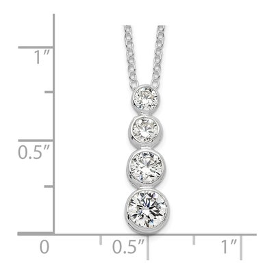 Sterling Silver CZ Journey Pendant Necklace – view 4