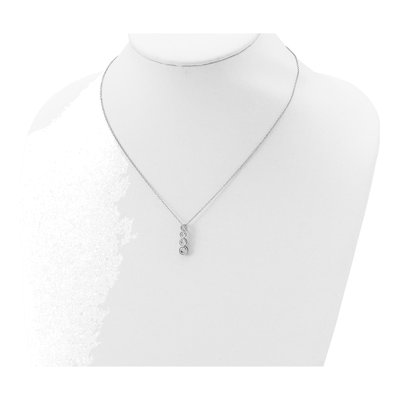 Sterling Silver CZ Journey Pendant Necklace – view 5