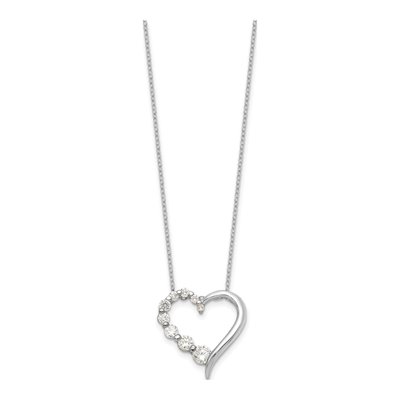 Sterling Silver CZ Open Heart Journey Pendant Necklace – view 3