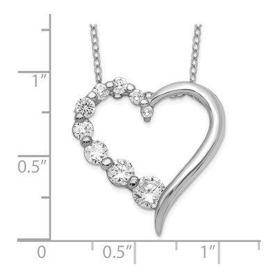 Sterling Silver CZ Open Heart Journey Pendant Necklace – view 4