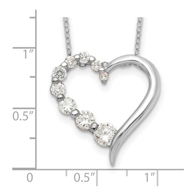 Sterling Silver CZ Open Heart Journey Pendant Necklace – view 5