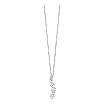 Sterling Silver CZ Journey Pendant Necklace – view 3