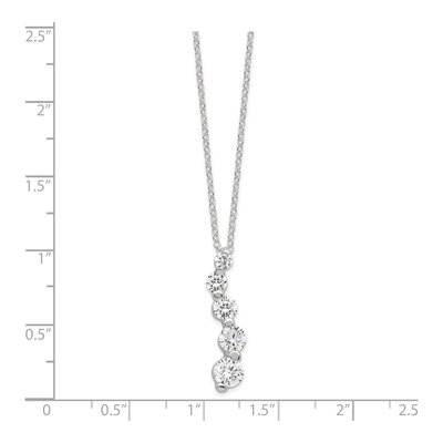 Sterling Silver CZ Journey Pendant Necklace – view 4