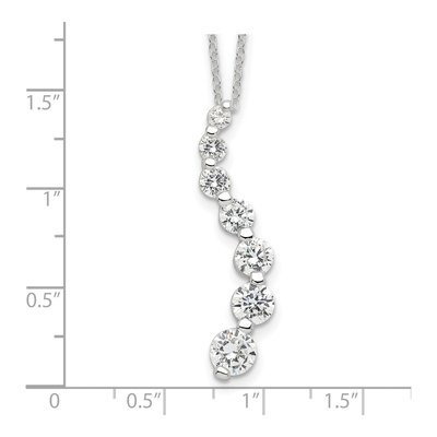 Sterling Silver CZ Journey Pendant Necklace – view 4