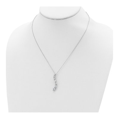 Sterling Silver CZ Journey Pendant Necklace – view 5