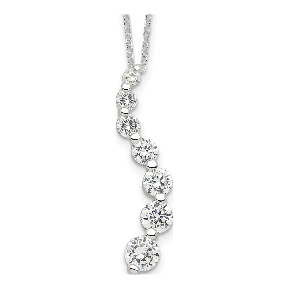Sterling Silver CZ Journey Pendant Necklace