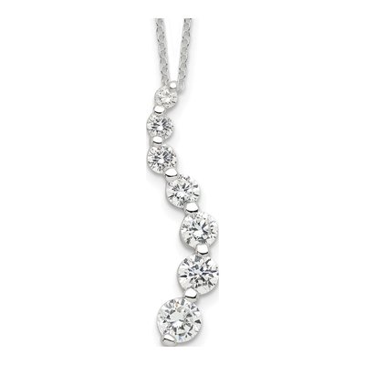 Sterling Silver CZ Journey Pendant Necklace