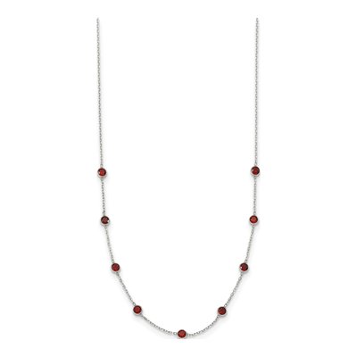Sterling Silver CZ 9-Station Necklace – view 3