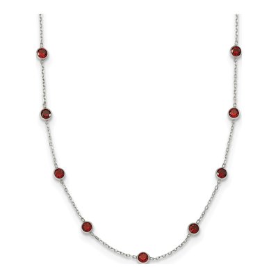 Sterling Silver CZ 9-Station Necklace