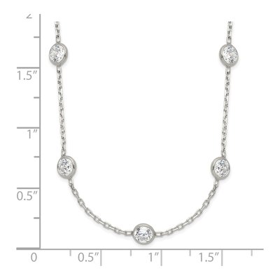 Sterling Silver CZ Station Necklace – view 4