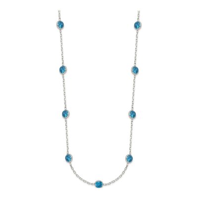 Sterling Silver CZ Station Necklace – view 3
