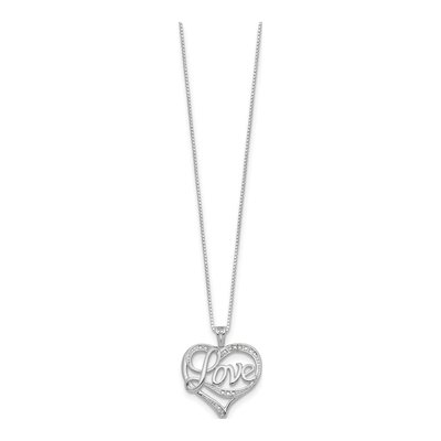 Sterling Silver Diamond Love Pendant Necklace – view 3