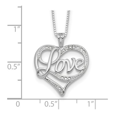Sterling Silver Diamond Love Pendant Necklace – view 4
