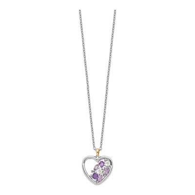 Sterling Silver White Topaz & Amethyst Brilliant Necklace – view 3