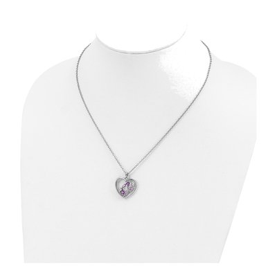 Sterling Silver White Topaz & Amethyst Brilliant Necklace – view 5