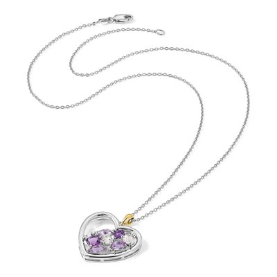 Sterling Silver White Topaz & Amethyst Brilliant Necklace – view 6