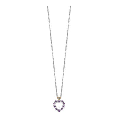 Sterling Silver 1/10 ct tw Amethyst & Diamond Brilliant Necklace – view 3