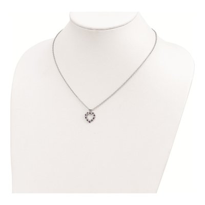 Sterling Silver 1/10 ct tw Amethyst & Diamond Brilliant Necklace – view 5