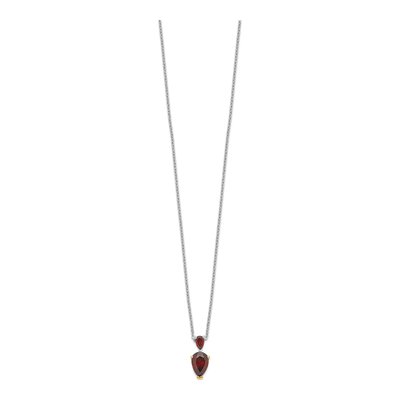 Sterling Silver Garnet Brilliant Pendant Necklace – view 3