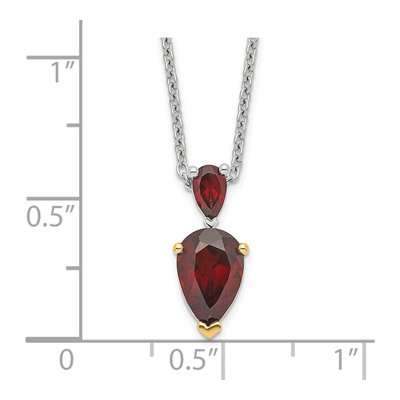 Sterling Silver Garnet Brilliant Pendant Necklace – view 4