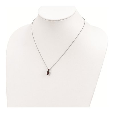 Sterling Silver Garnet Brilliant Pendant Necklace – view 5
