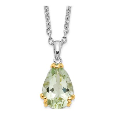 Sterling Silver Prasiolite Pendant Necklace